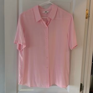 Uniqlo pink short sleeved blouse size L